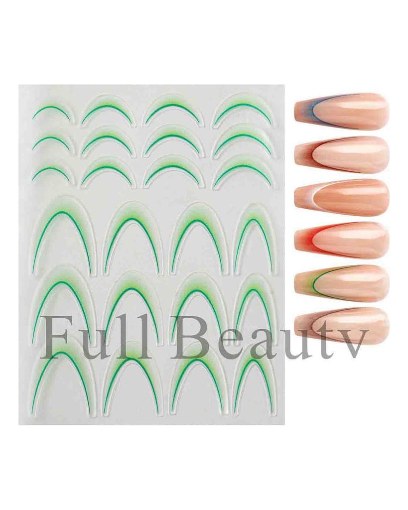 French Nail Stickers Liner Nail Art Decals Colorful Sliders Manicure Decor