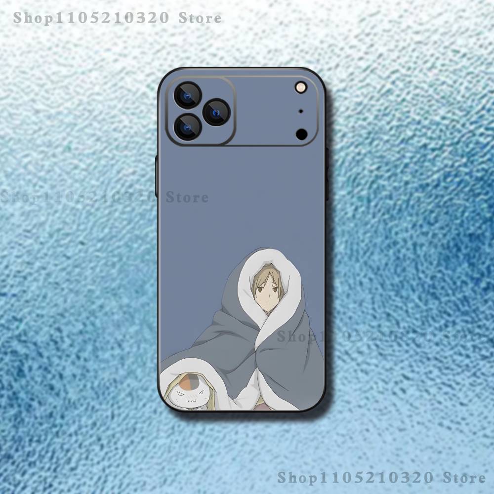 N-Natsume Book of F-Friends Phone Case For iPhone 17,16,15,14,13,12,11,Pro,Max,Plus,E,Air,Mini Protective Black Cover