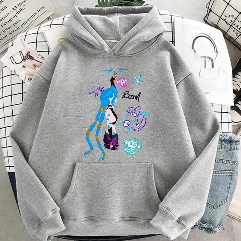 

Толстовка с капюшоном Arcane Jinx Print, пуловер для мужчин и женщин, новые толстовки, повседневная модная одежда, ретро-толстовки большого размера с длинным рукавом XXXL