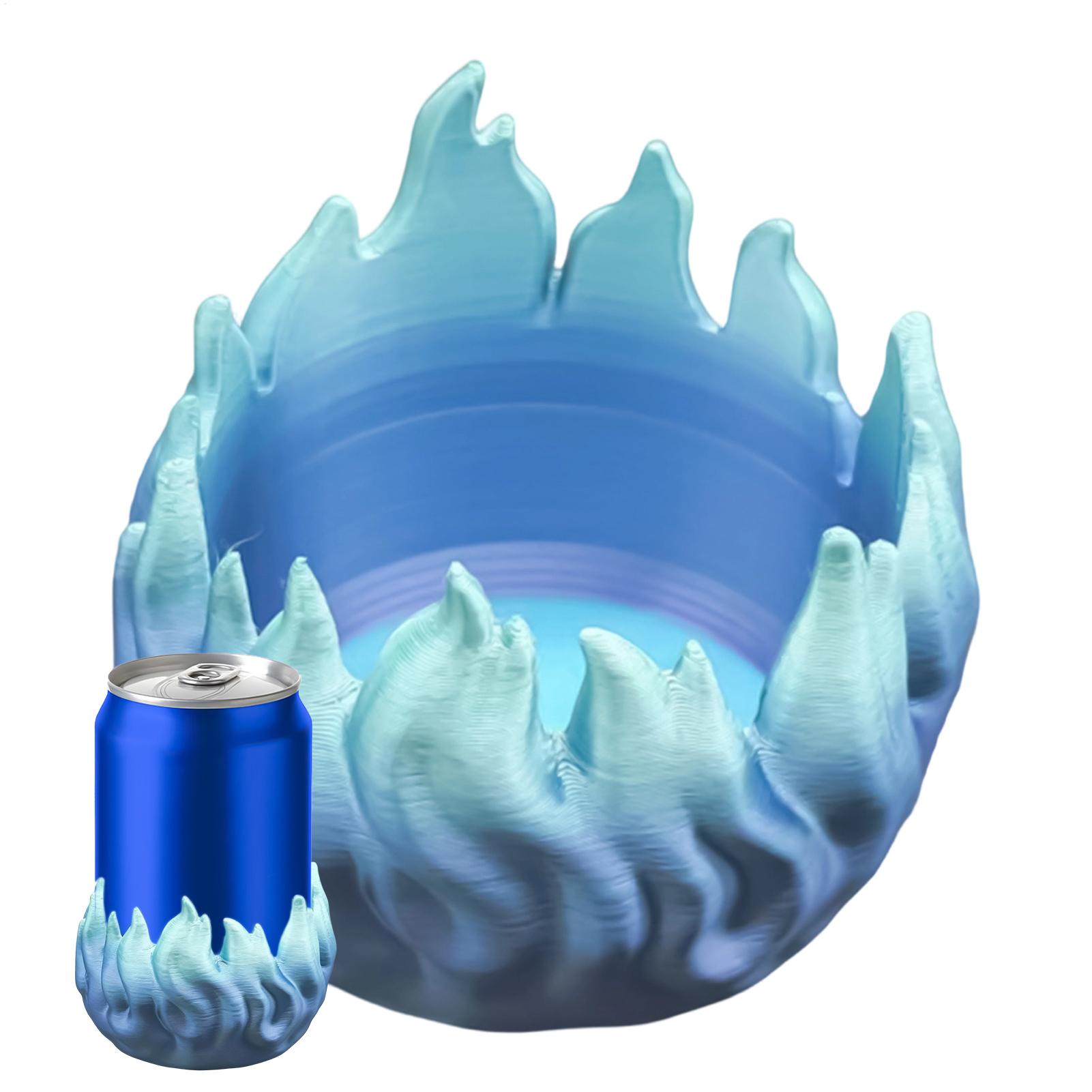 

3D Printed Flame Beer Holder Decorative Container Gradient Blue Flame Design Insulated Can Holders For 12oz Soda Bottles China Mainland