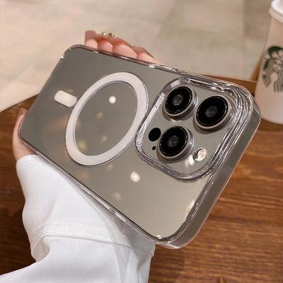 Transparent for Magsafe Magnetic Cases for iPhone 15 14 13 12 11 Pro Max Mini 7 8 Plus Clear Wireless Charging Phone Accessories
