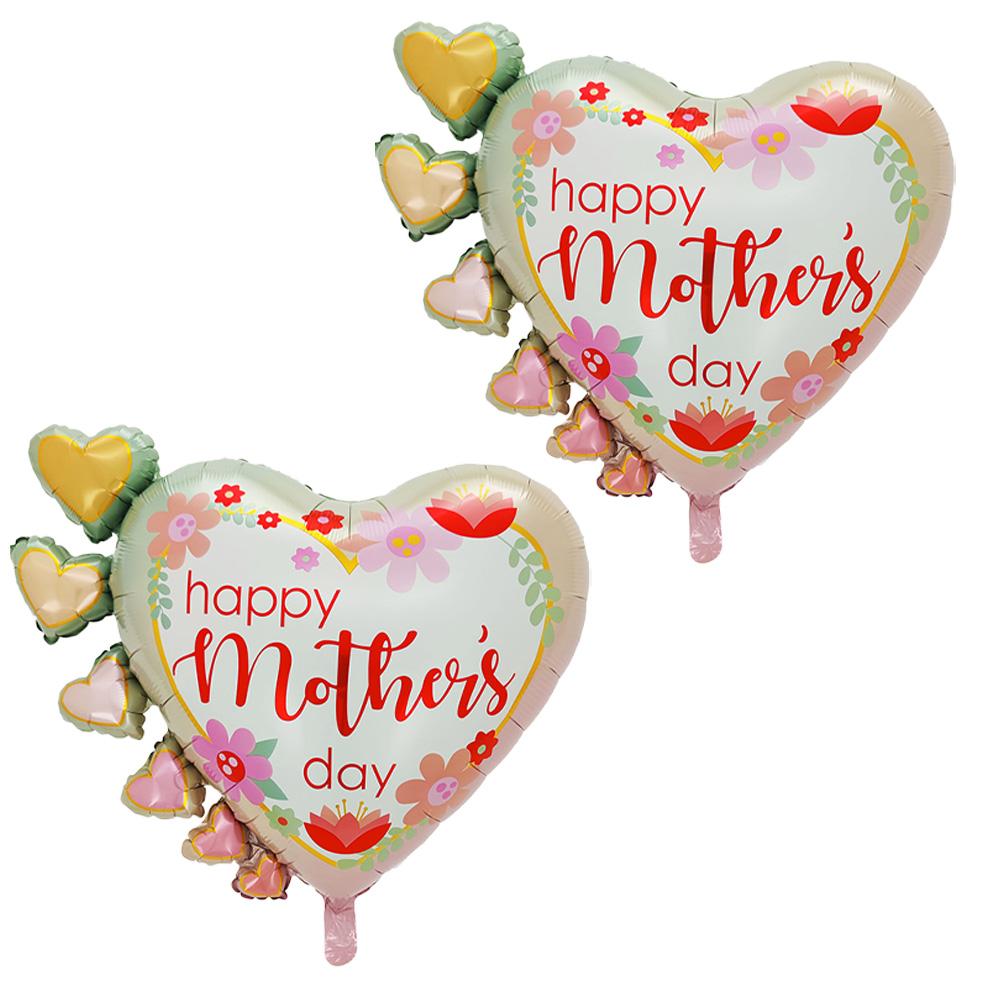 Gradient Flower Balloons for Mother's Day, Aluminum Foil Balloons, Suitable for Mother's Day, Holiday-Themed Parties, Indoor and Outdoor Decorat
