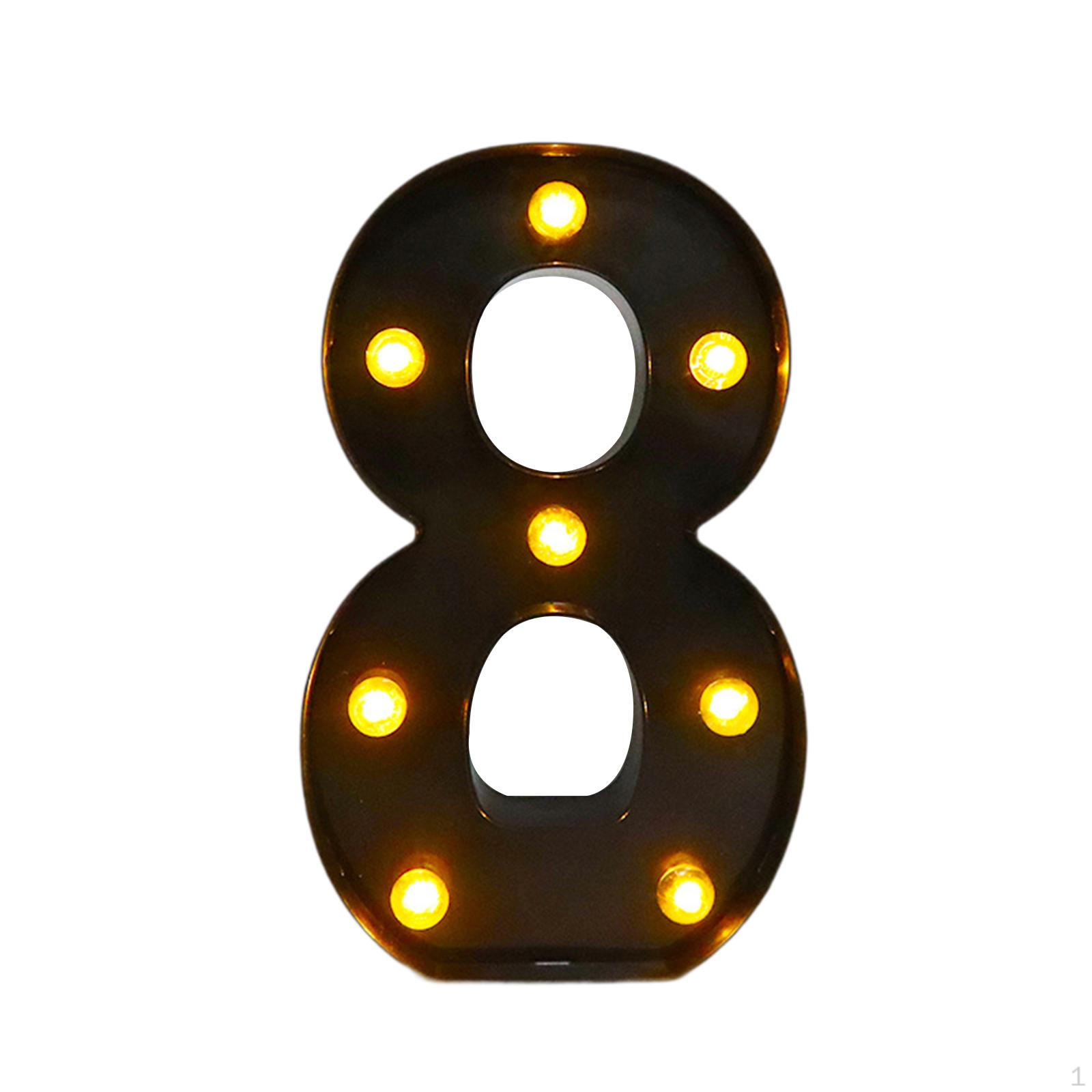 

Яркий световой указатель номера, декоративный светодиодный дисплей для вечеринок и особых случаев 8 5.31x8.58x1.57inch