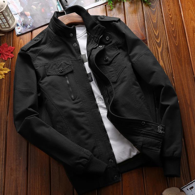 

2026 Men s Military-Style Thin Washed Jacket - Autumn/Winter Large Size Outerwear 4XL чорний