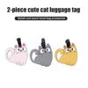 2-piece Cute Cat Pattern Luggage Tag Portable Travel Baggage Identifier Label with Name Card Slot for Suitcase Backpack Accessor