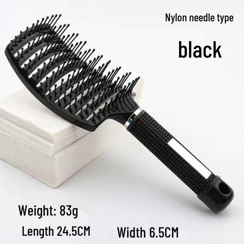 

Curved Anti-Static Boar Bristle Comb: Nine-Row Detangling & Styling Brush for Curling, Massaging, and Protecting Hair