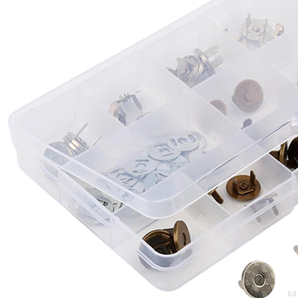 20x Kovové knoflíky Díly Příslušenství Magnetické pro peněženky Tašky na oblečení