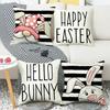 American Easter Pillow Linen Printed Pillow Hand-painted Rabbit Dwarf Pillow Cover Home Supplies