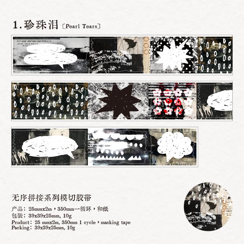 2m/roll Ins Die Cut Washi Sticker Tape Creative Collage Decorative Planner Handbook DIY Diary Scrapbook Stationery Sticker