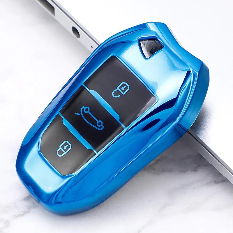 Car Smart Key Cover Case Bag Shell Holder Keychain for Peugeot 308 408 508 2008 3008 4008 5008 Citroen C4 C4L C6 C3-XR Protector
