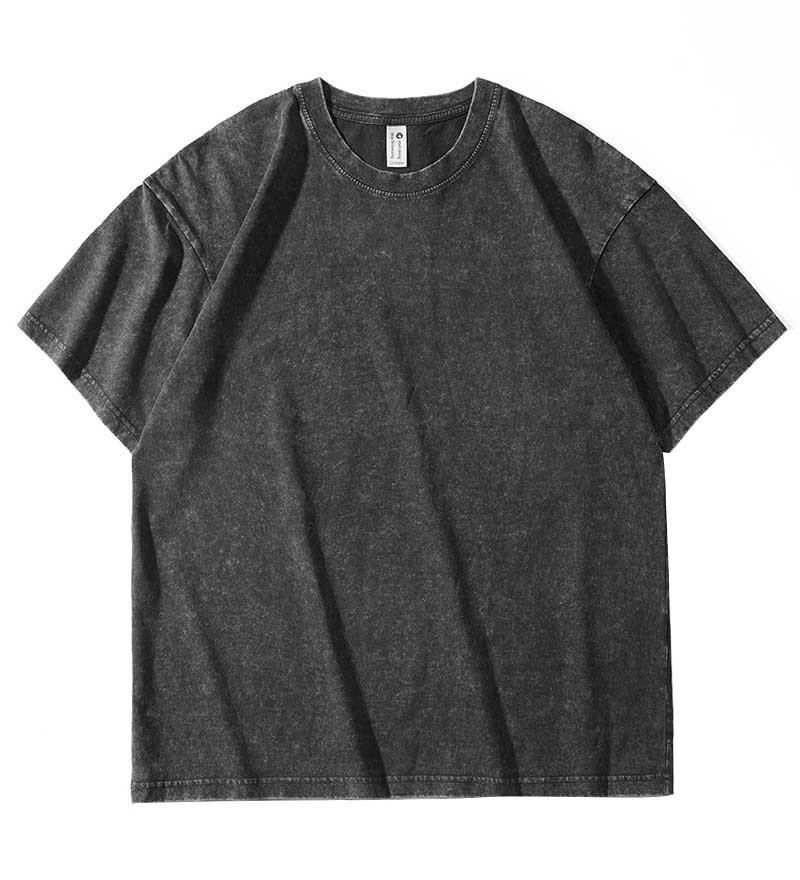 230g Vintage-Style Heavyweight Cotton Men s Trendy Loose Fit Short Sleeve Tee S