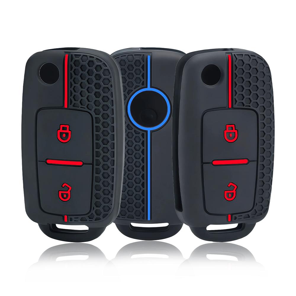 2 Buttons Silicone Remote Flip Car Key Cover Case For Vw Mk4 Seat Altea Alhambra Ibiza Polo Golf 4 5 6 Transporter Amarok