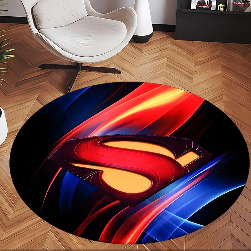 Superuomo (19) Tappeto Rotondo per Ufficio Tappeto Decorativo per Pavimento per Ufficio Camera da Letto Soggiorno e Spazio Domestico