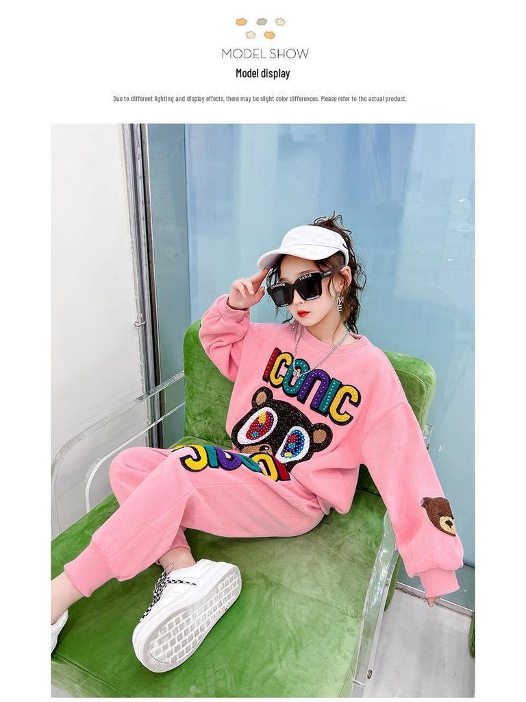 Stylish Spring Two-Piece Suit for Girls - Trendy, Fashionable, and Perfect for Mid-to-Large Children