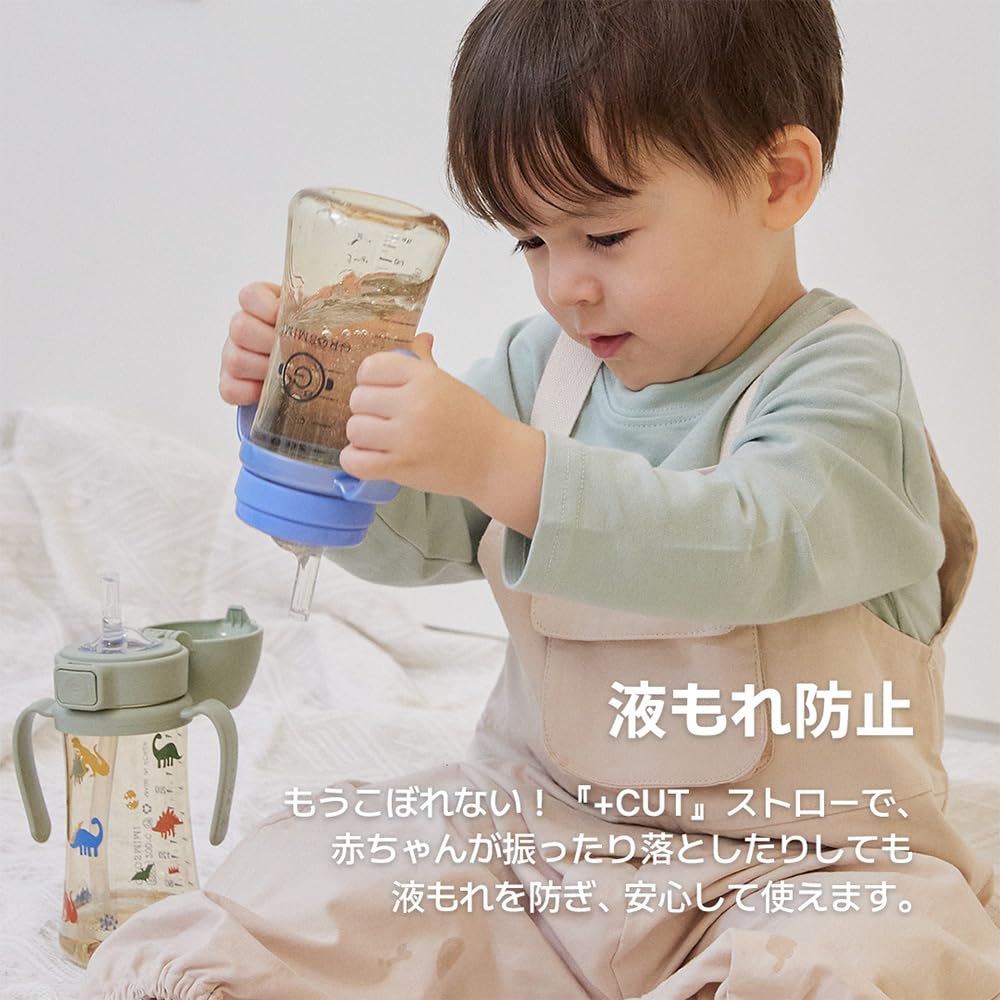 GROSMIMI Straw Mug, PPSU, One-Touch Stage 2 Straw, Rotating Handle, Leak-Proof, Popular Design, 300ml, BPA-Free, Unicorn [Authentic GROSMIMI Product]