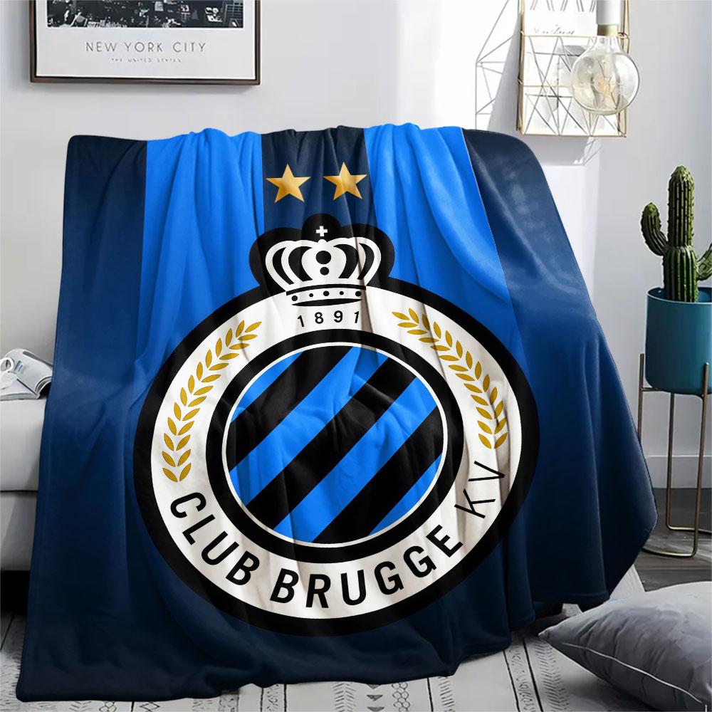 1PC Club Brugge KV Patterned Flannel Blanket Suitable For All Seasons for Home Decor Warmth and Comfort Gifts Holiday Present