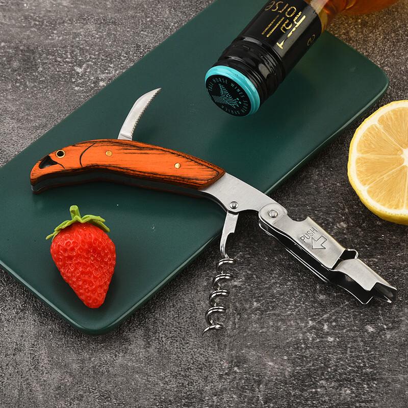 ZISIZ Wooden Handle Wine Bottle Opener Set