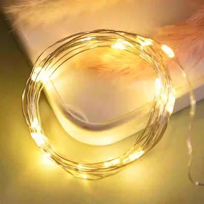 Χριστουγεννιάτικα Φωτάκια LED με Καλώδιο Χαλκού - 1μ Διακοσμητικό Μπουκέτο για Δέντρο & Φοιτητική Εστία