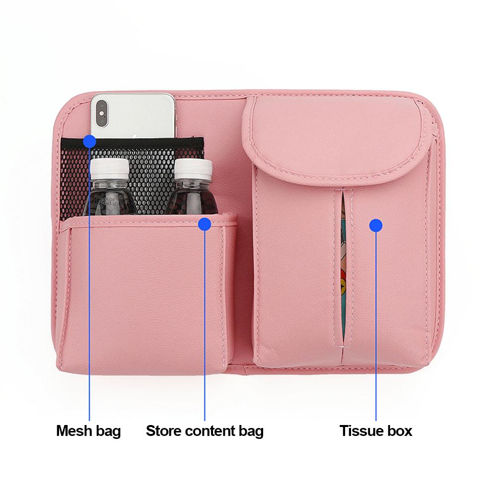 Car Seat Back Storage Organizer Bag Universal PU Leather Multifunction Storage Box Stowing Tidying Pocket Travel Accessories