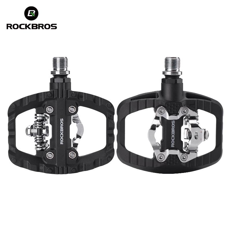 ROCKBROS MTB Велосипедные Педали 2 в 1 Плоские/Шоссейные Педали Горный Велосипед Нескользящие Энергосберегающие Нейлоновые Педали Водонепроницаемые Герметичный Подшипник
