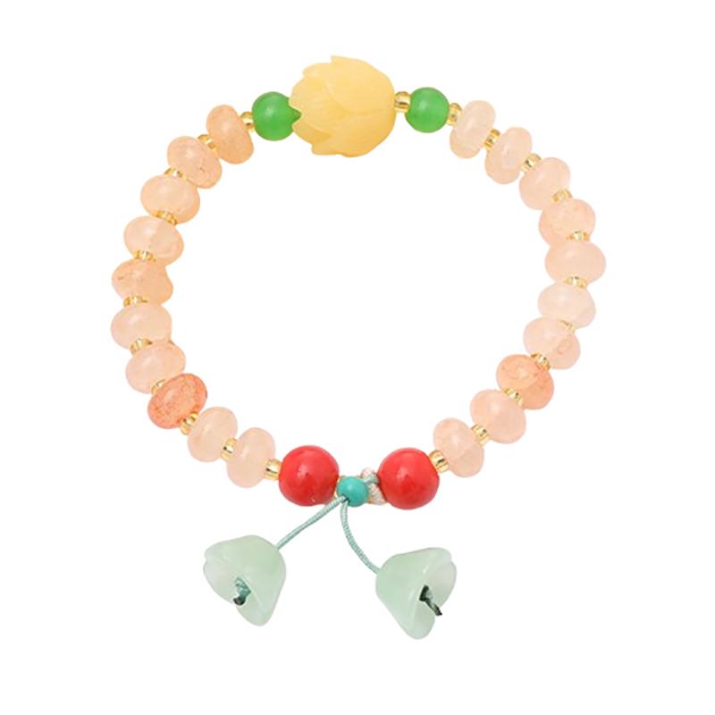 

Высококачественный браслет из бусин Красочные браслеты с цветком лотоса для женщин девушек Сладкий эластичный браслет Подарки на день рождения A4