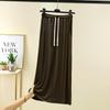 Modal A-Line Drawstring Skirt with Pockets Women Loose-fitting Long Skirts Solid Color Outwear High Waist Maxi Skirt