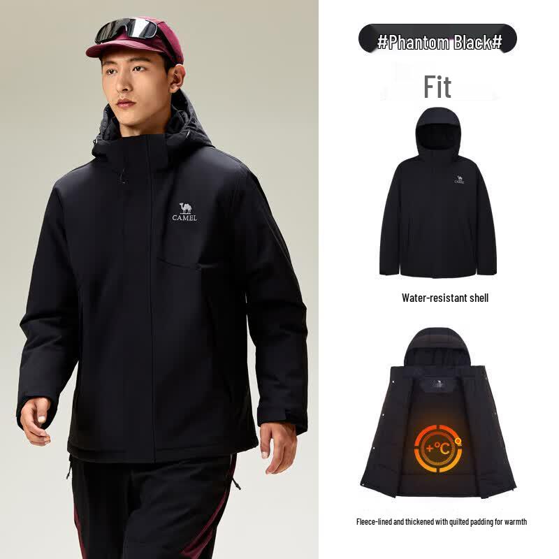 Camel Men's Water-Repellent Windproof Padded Jacket