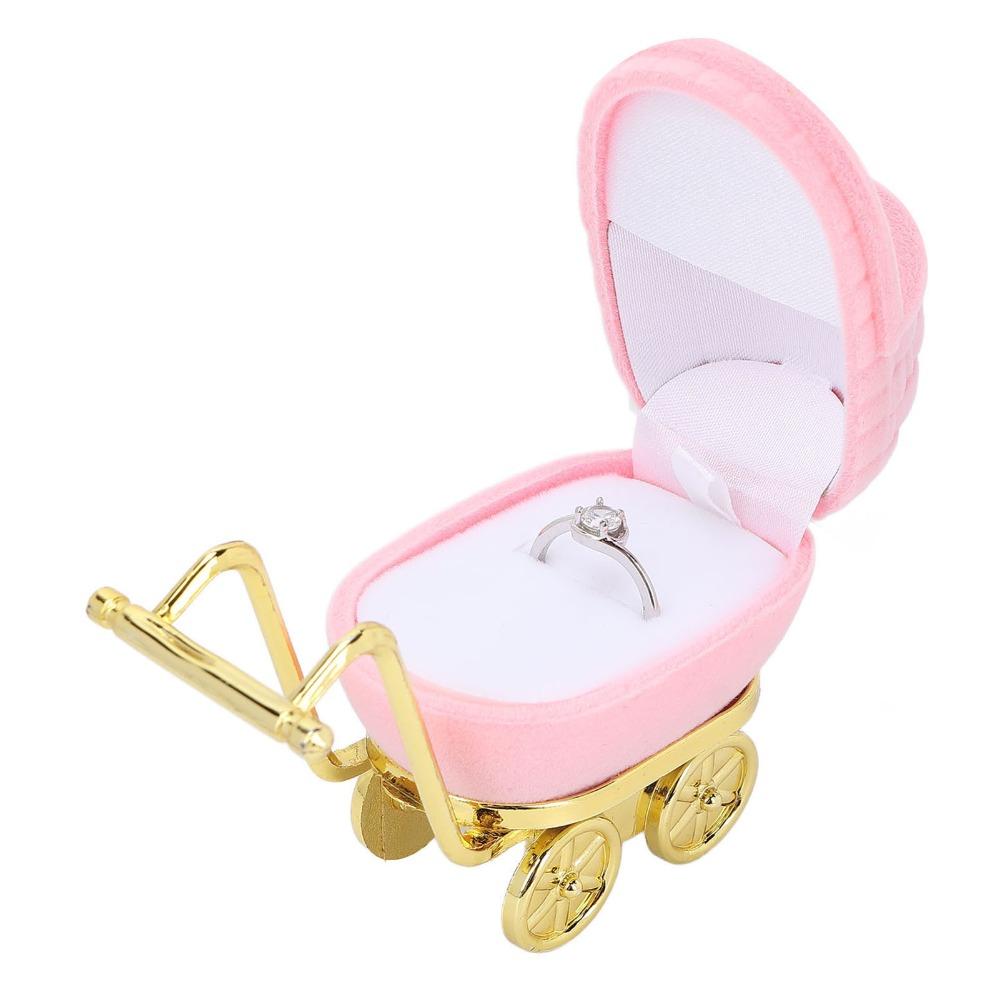 Baby Carriage Shape Jewelry Organizer Box Portable Ring Storage Box Jewelry Gift Case Home Storage
