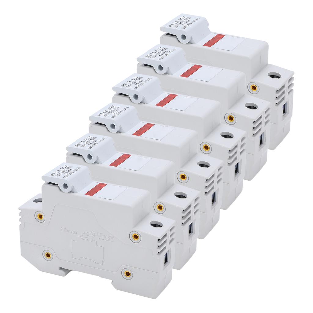 RT18 63X Rail Mounted Fuse Holder Base with LED Light for RO16 14x51mm Fuse Core 63A 500 690V