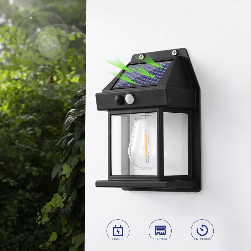 Motion Sensor Retro Tungsten Light Outdoor, LED Wall Lantern, Outdoor Wall Lamp for Garden, Courtyard, Park, Fence