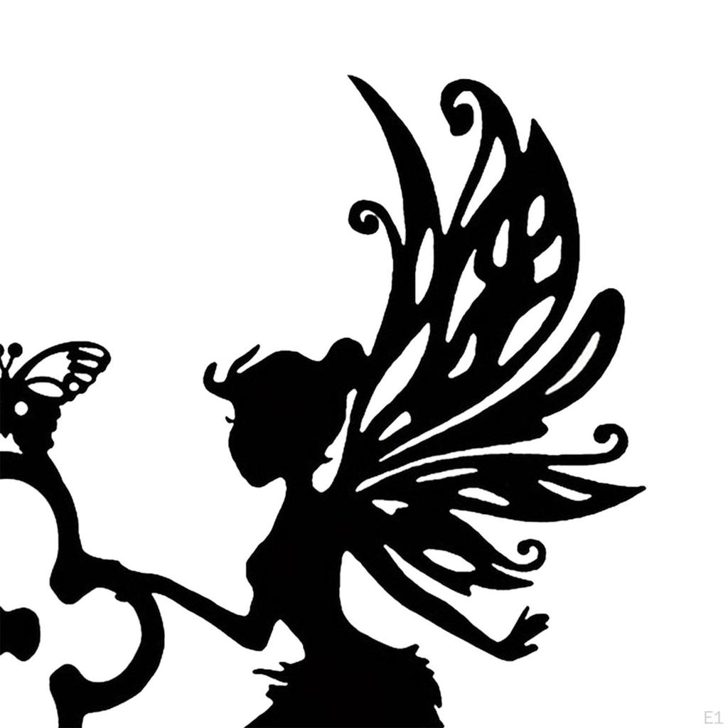 Fairy Silhouette Statue Branch Decoration Steel Hanger,Hanging Wall Sculpture for Garden,Lawn