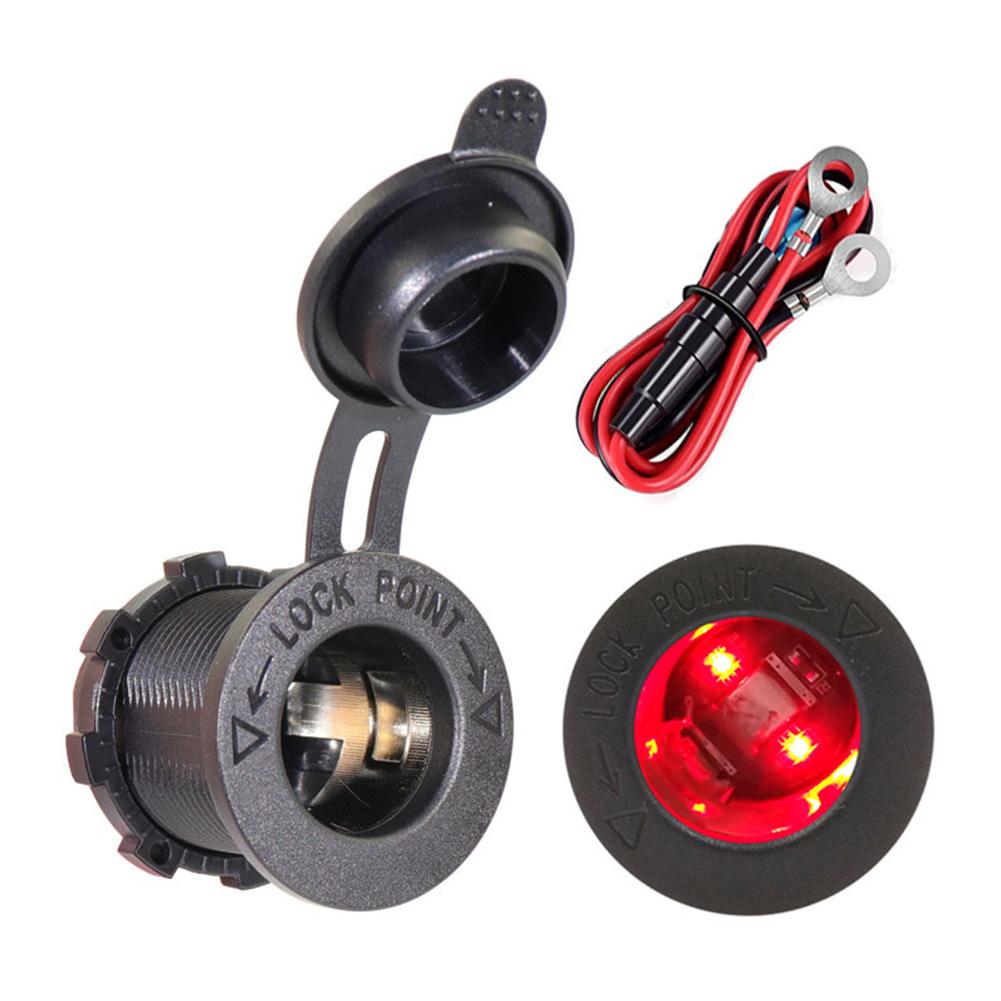 

Car Cigarette Lighter Socket 12V-24V Power Outlet Adapter LED Light with 60cm Wire for Marine Boat Motorcycle Truck RV ATV