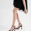 With skirt niche versatile sandals women's 2025 summer new one-word strap high heels fashion design Roman shoes