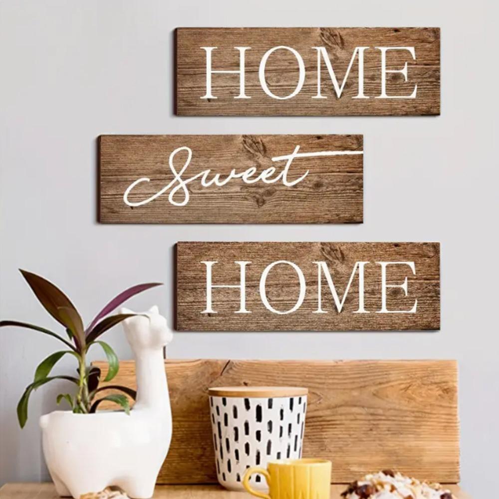 Personalized Wooden Wall Ornament Rustic Style English Letter Hanging Board Wedding