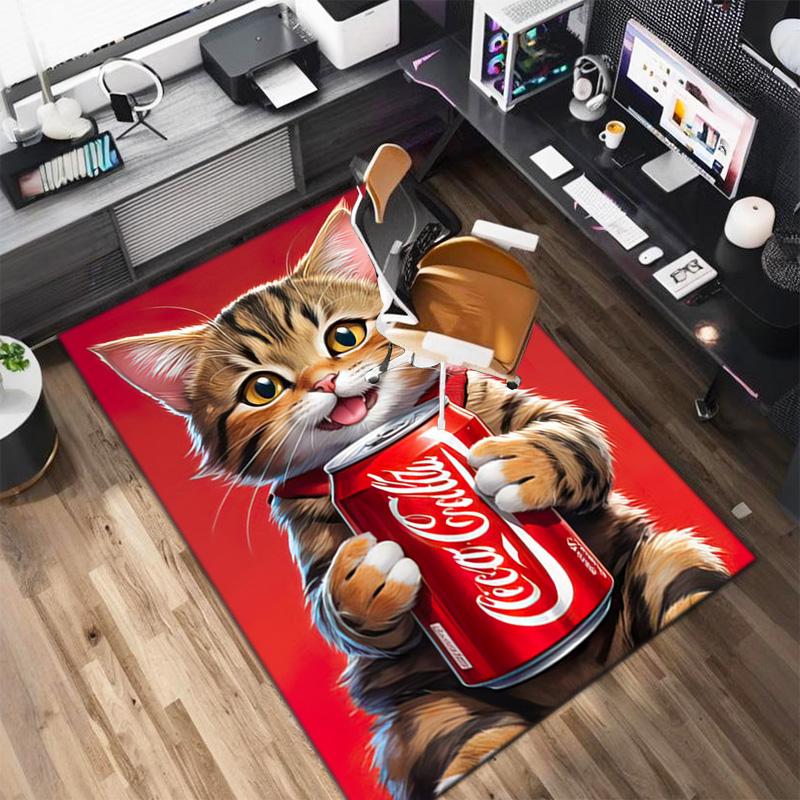 Christmas gift Halloween themed cola beverage Coca Cola carpet is suitable for living room and bedroom doormats office balcony decorative carpet V25