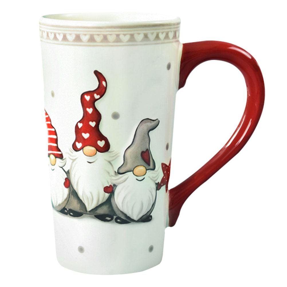 

Large Capacity Ceramic Mug Coffee Tea Cup Holiday Drink Mugs Santa Pattern Milk Water Beverages Christmas Gift Kitchen Dining
