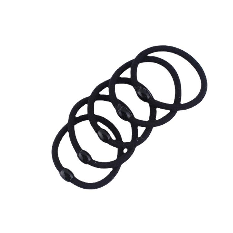 Durable Black Elastic Hair Tie - Seamless, Thick & Thin Options