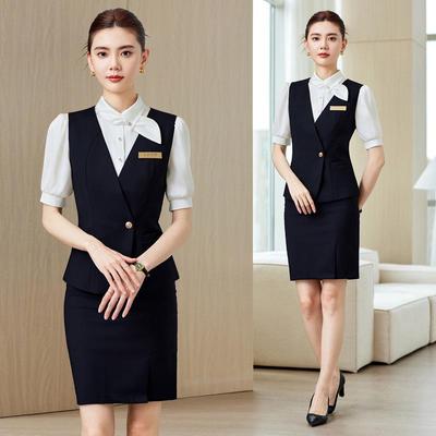 Ensemble Gilet de Costume Haut de Gamme pour Femme - Tenue Formelle Élégante pour Magasin de Bijoux, Hôtel ou Immobilier