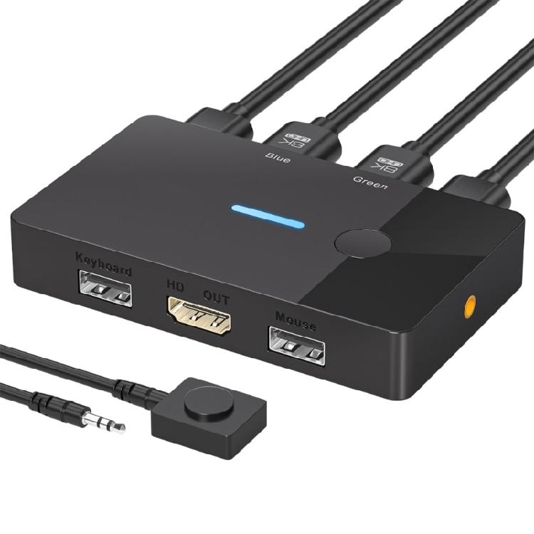 

8K USB KVM Device HDTV Switcher Box Splitter Display Equipment USB Switcher for 2 PC Sharing Keyboards Mouse Printer