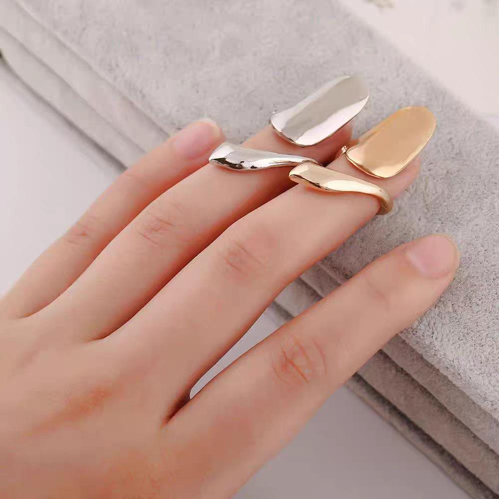 Gilded Elegant Joint Finger Nail Ring for Women