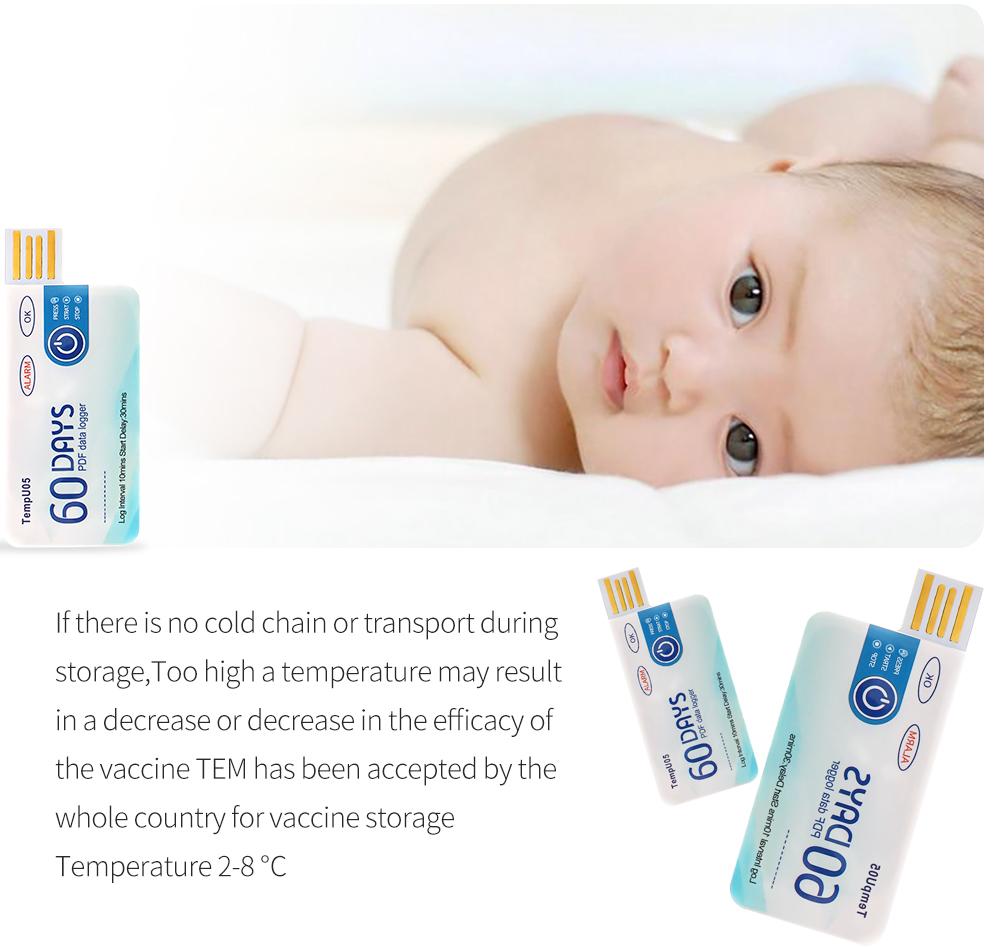 10 Pcs/lot TempU05 Temperature Data Logger 60 Days PDF Report Disposable Single Use 10000 Points USB Temperature Data Recorder