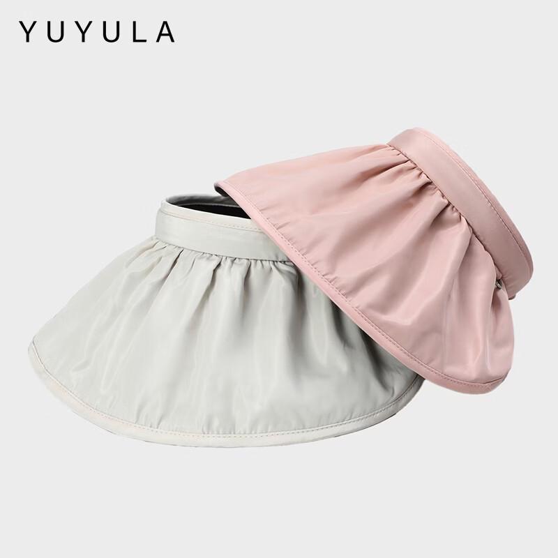 YUYULA Women's Summer Sun Protection Hat UV Black Coated Shell Hat Fashionable High-Value Sunshade Beach Sun Hat
