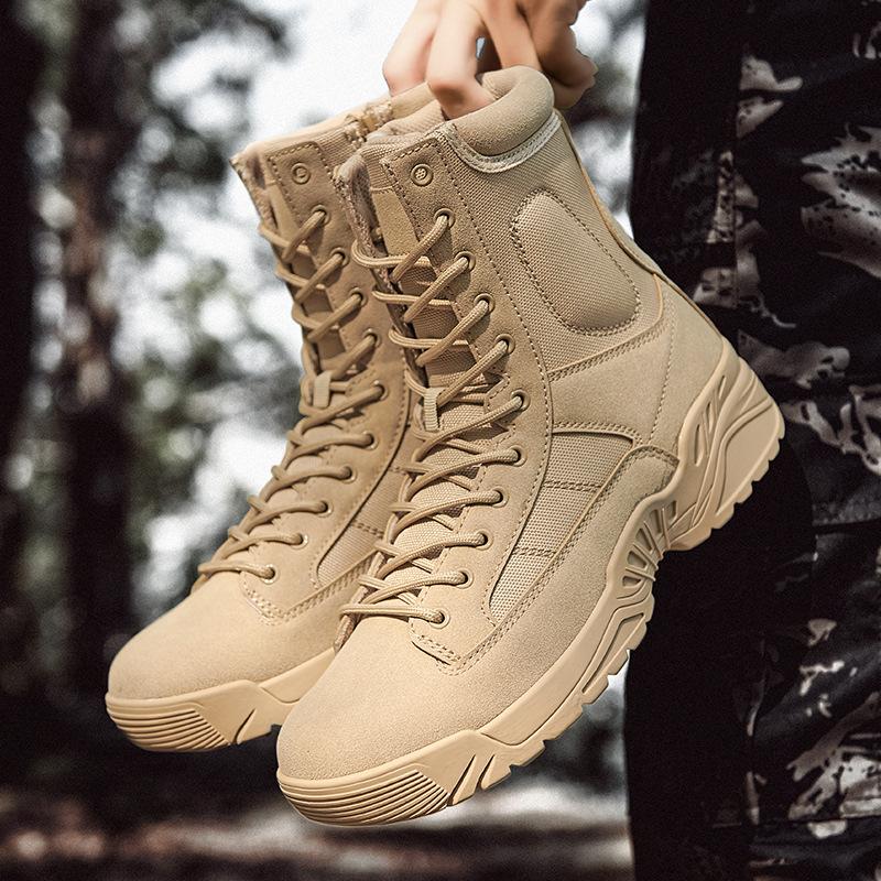 Large Size Military Boots Men's High-top Tactical Desert Boots Military Fans Outdoor Hiking Training Boots
