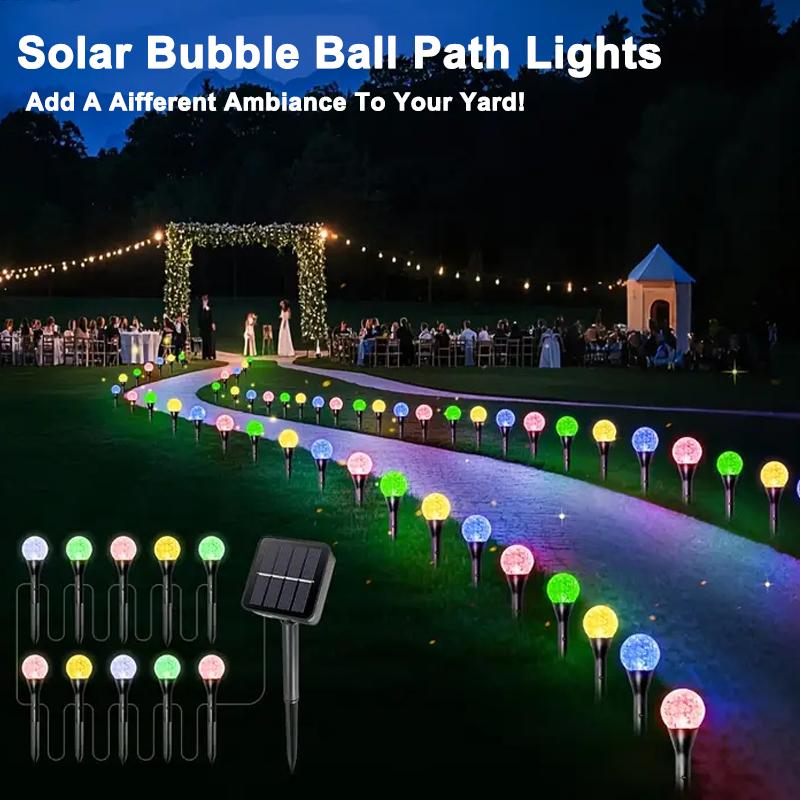 30LED Solar Bubble Ball Rasenlichter Wasserdichte Solar-Wegbeleuchtung Lichterkette für Außen Garten Terrassen Wegbeleuchtung Dekoration