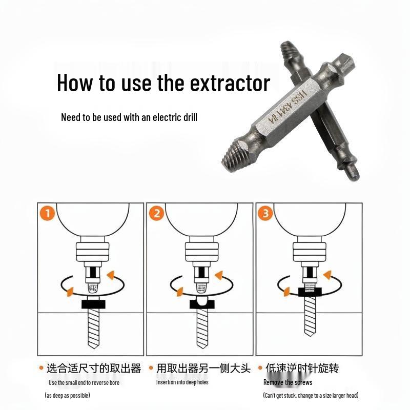 Universal Screw and Wire Extractor: Tapered Tap for Stripped, Rusted, or Broken Threads