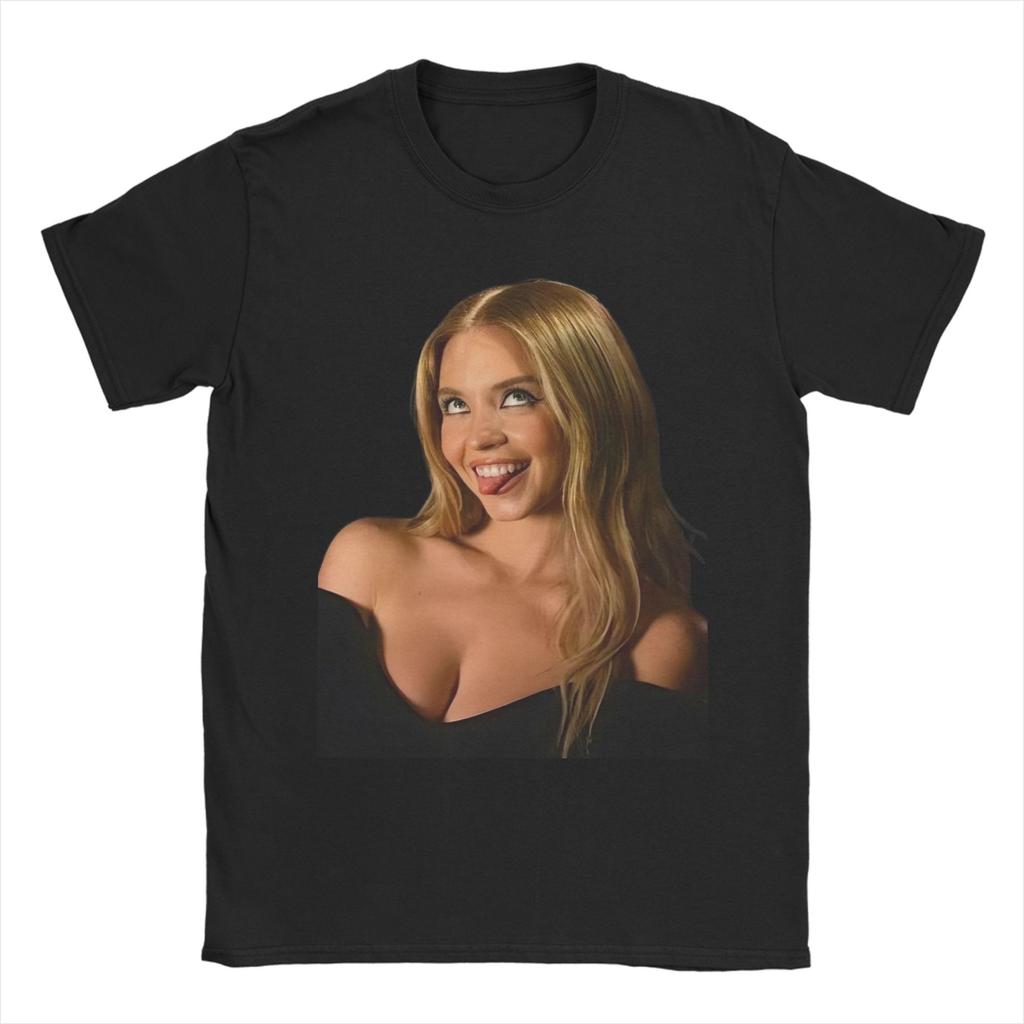 Sydney Sweeney T Shirts Unisex Pure Cotton Leisure TShirts Crew Neck Tees Short Sleeve Tops Birthday Present
