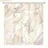 1pc Tropical Leaf Print Shower Curtain - Golden & White Polyester, No-Drill Hanging, Machine Washable, Elegant Bathroom Decor