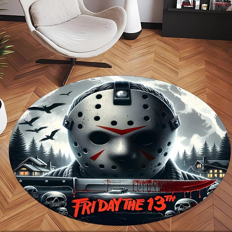 Friday The 13th (1) Round Office Rug Decorative Floor Rug for Office Bedroom Living Room and Home Space