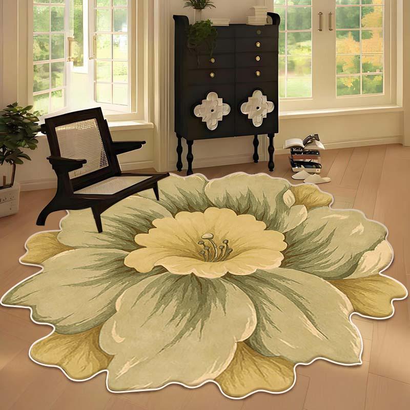 Creative Cartoon Flower Round Rug for Living Room or Bedroom