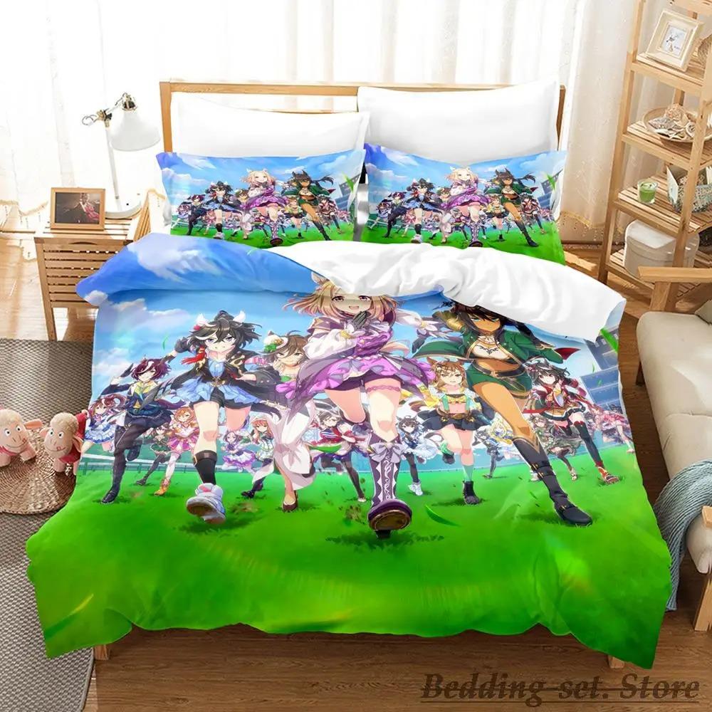 Pretty Derby Bedding Set Single Twin Full Queen King Size Bed Set Adult Kid Bedroom Duvetcover Sets Anime parure de lit Bed